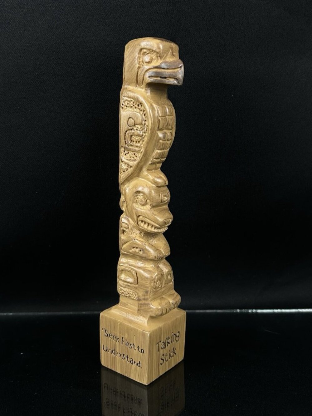 Franklin Covey Native American Totem Pole 6.5" Talking Stick Eagle Owl